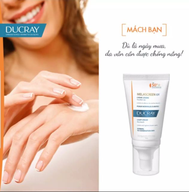 Ducray Melascreen Sun Cream SPF 50+ UVA - Kem chống nắng, hạn chế và làm giảm tăng sắc tố da do nắng