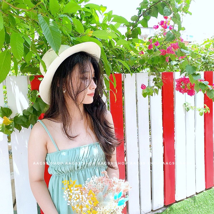 Đầm váy kiểu baby doll , nhúng thun ngực - Hình Thật - AAG99 Shop