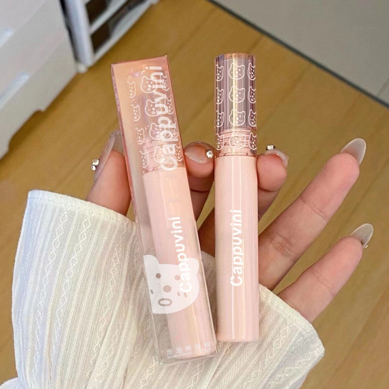 Son Bóng Cappuvini Bong Bóng Nước Chiếu Hiệu Ứng Gương Màu Trà Sữa Nhạt