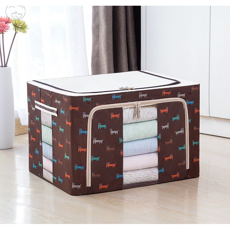 Hộp vải đựng quần áo, chăn màn khung thép miDoctor dung tích 66L