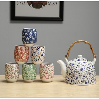 Bộ Ấm Trà Họa Tiết Hoa Nhí Cổ Điển Kèm Khay - Bảo Hành Vận Chuyển - Bany Decor