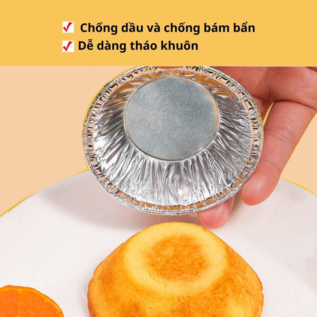 Set 100 Đế Cốc Chén Khuôn giấy bạc nướng thực phẩm, nướng bánh, nướng hàu đa năng tiện dụng - Tuấn Tú Office Store