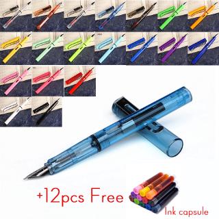 Bộ bút máy màu 12 ruột mực thay thế 18 màu tùy chọn