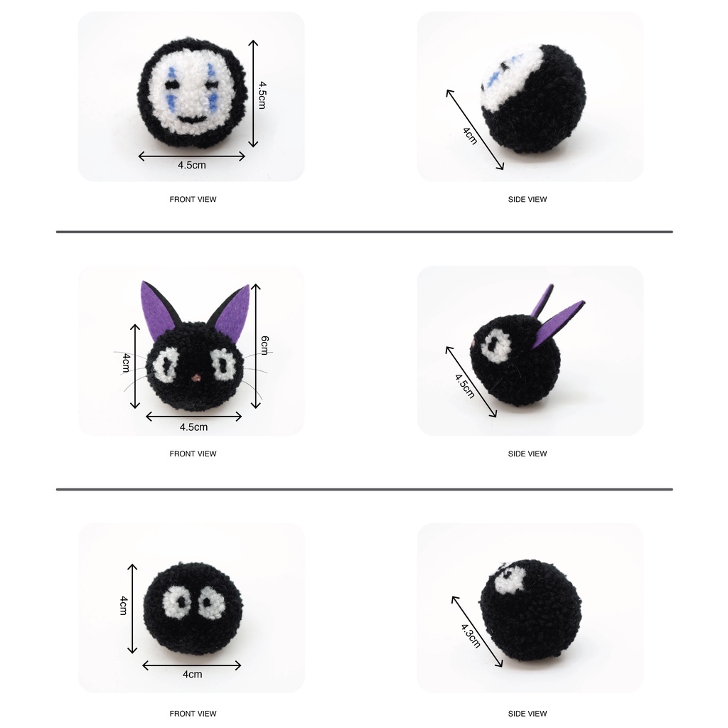 Bông Tai Handmade Totoro - Vô Diện - Susuwatari - Mèo Jiji - Pompom - Ghibli