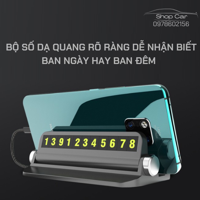 Bảng Ghi Số Điện Thoại Ô Tô Khi Dừng Đỗ - Thẻ Đỗ Xe Kiêm Giá Đỡ Điện Thoại Ô Tô