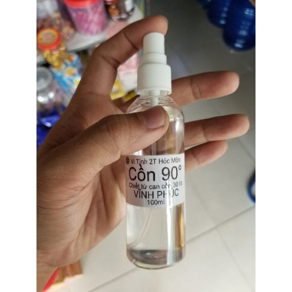 Chai cồn 90° mini 100ml chiết từ can 30 lít cồn 90° Vĩnh Phúc