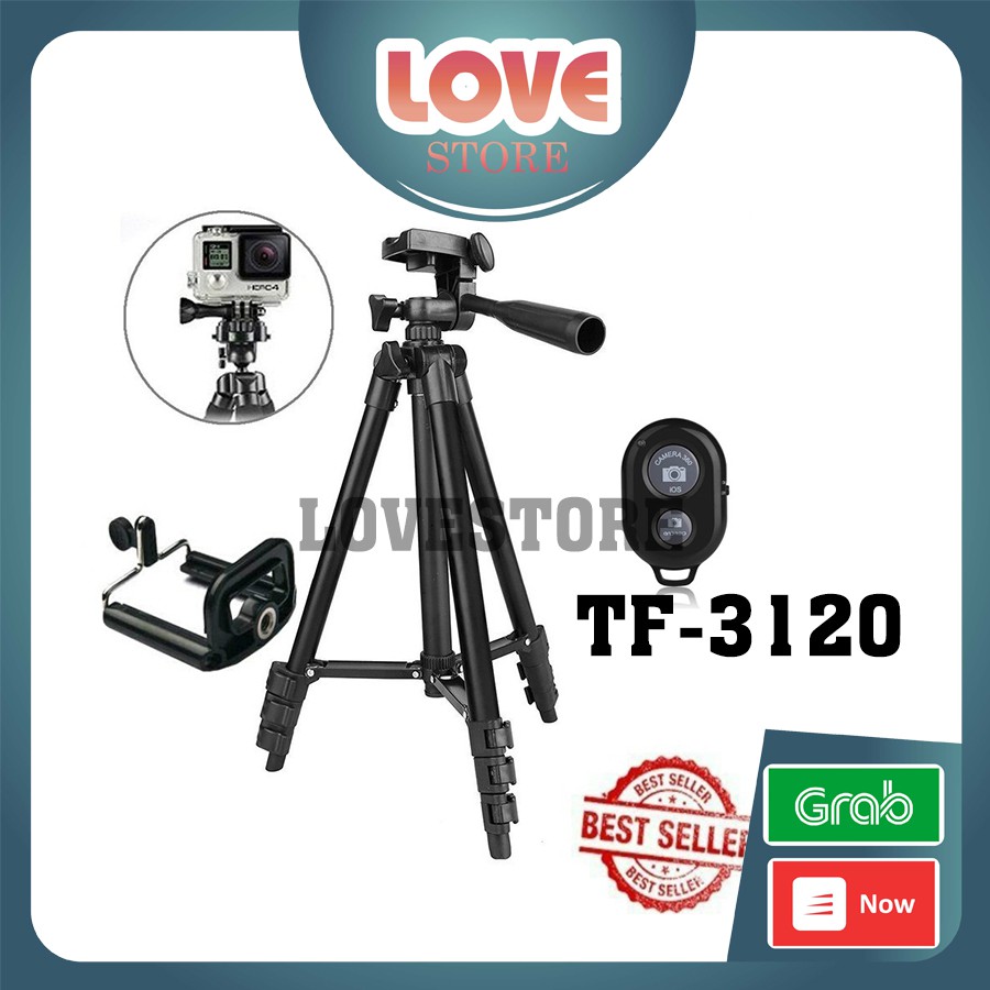 Gậy 3 Chân Tripod 3110 - TF-3120 Chụp Ảnh Selfie Tự Sướng Khung Nhôm Chắc Chắn ( Remote Shutter + Đèn Trợ Sáng)