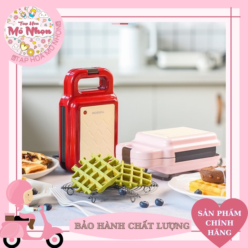 ( có Sẵn) [Hàng Chính Hãng] TORSOM Máy làm bánh sandwich waffle 2in1, chế biến đồ ăn nhanh cao cấp