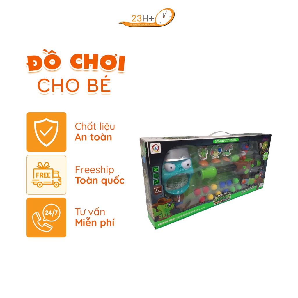 Đồ Chơi Gun Bắn Bóng Hình Zombies Siêu Dễ Thương Cho Bé