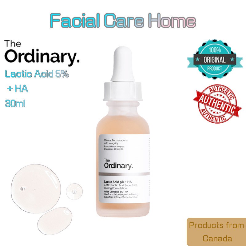 Serum Sáng da giảm thâm Lactic Acid 5% / 10% + HA - The Ordinary 30ml