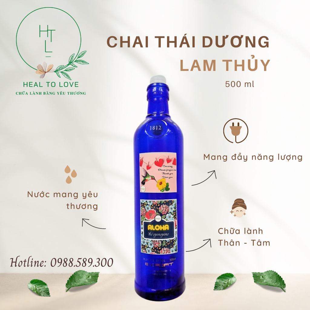 Chai Thái Dương Lam Thuỷ - Chai Thuỷ Tinh Xanh Dương 500ml