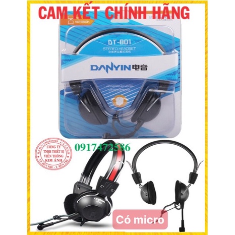 Tai nghe vi tính có micro Danyin DT-801 - Headphone chụp tai Danyin, Hàng chính hãng bảo hành 12 tháng