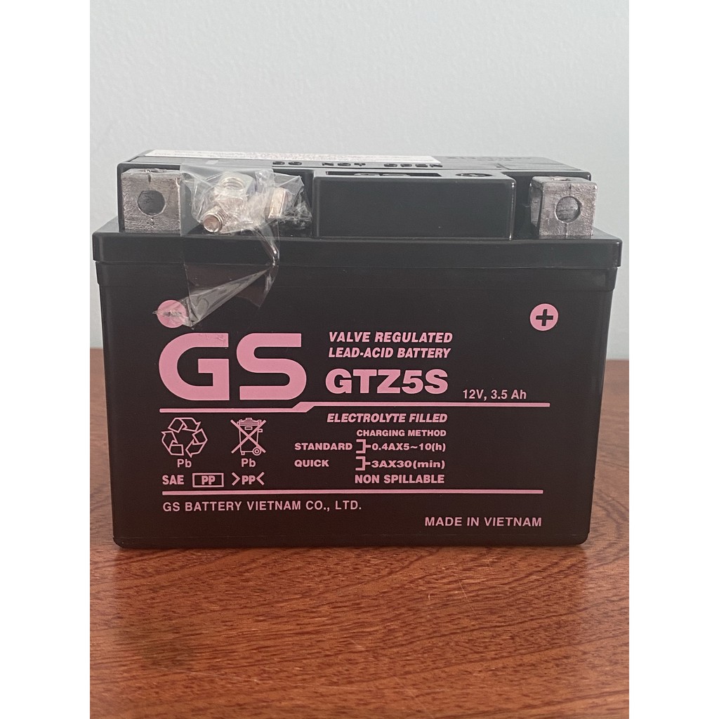 Ắc quy xe máy - Ắc quy GS GTZ5S tím bình thấp 12V - 3.5Ah