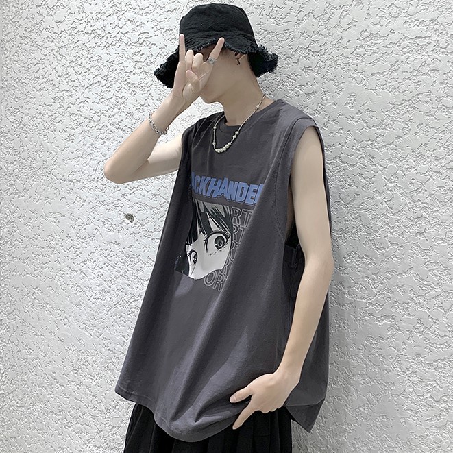 Áo thun sát nách in họa tiết thời trang trẻ trung cho nam