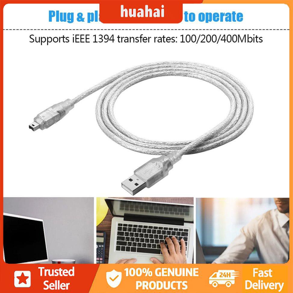 1.2m USB 2.0 Male To Firewire iEEE 1394 Cáp chuyển đổi iLink 4 chân nam