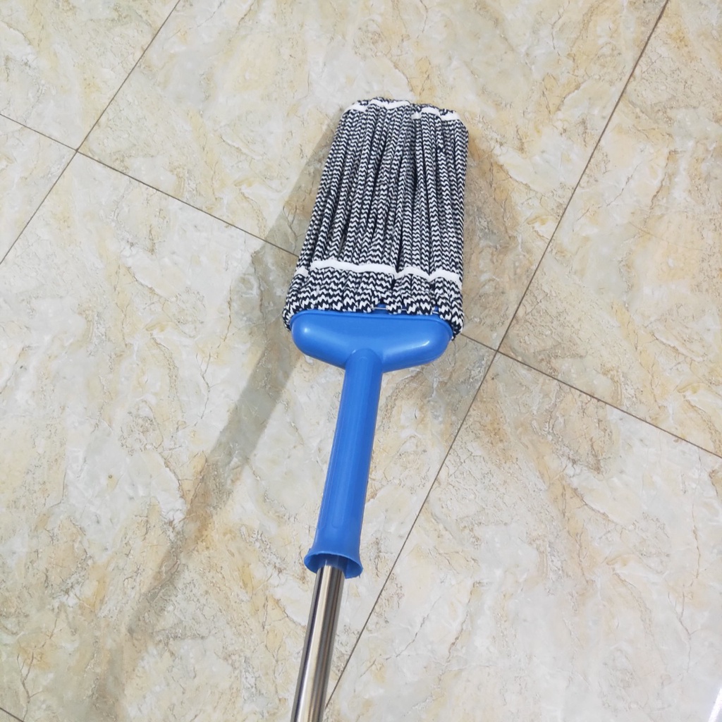 Cây Lau Nhà Vắt Tay Trợ Lực Cán Inox sợi lau cotton