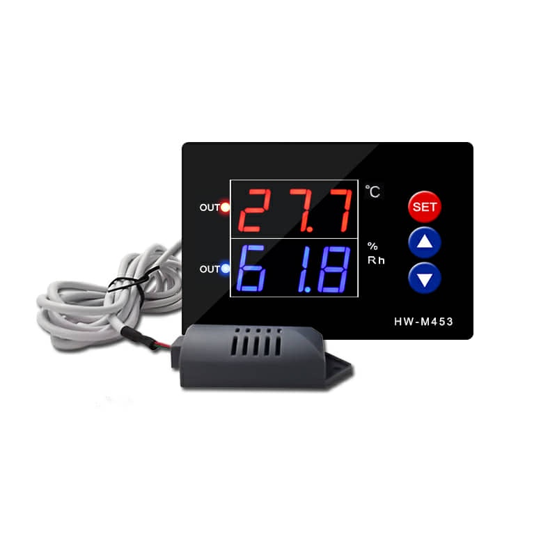 Bộ điều khiển nhiệt độ và độ ẩm XW-M453 AC 220V Màn hình kỹ thuật số kép