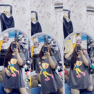 ⚡️ảnh thật ⚡️ áo phông gấu giấu quần bigsize 2 mặt