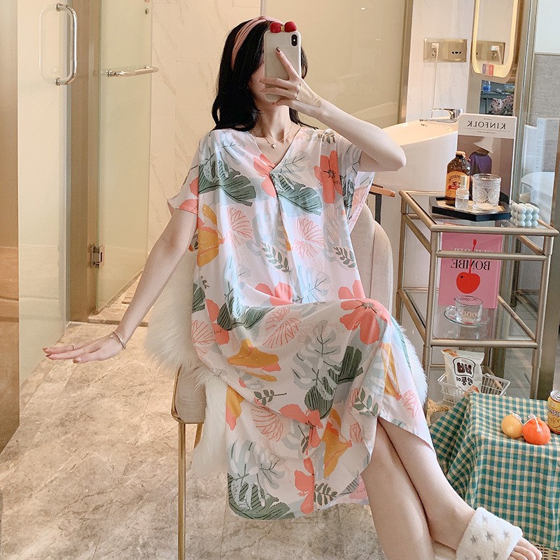 Váy suông mặc nhà⚡CÓ SIZE⚡️đầm cotton lanh lụa mát mẻ mùa hè bầu và sau sinh | BigBuy360 - bigbuy360.vn