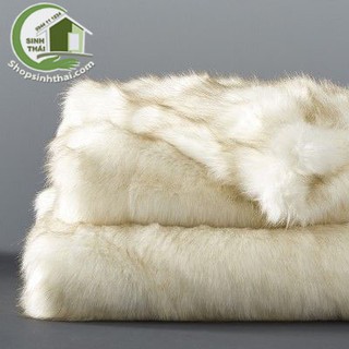 Thảm lông xù màu kem - thảm trang trí chụp hình ảnh sản phẩm