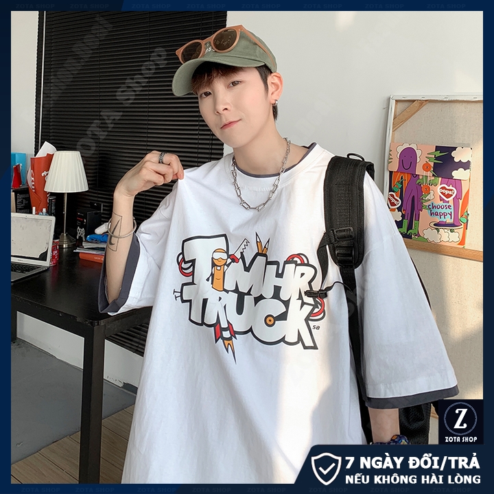 Áo thun nam tay lỡ form rộng ,  áo thun unisex ZOTA in TRUCK NTL12.3 | BigBuy360 - bigbuy360.vn