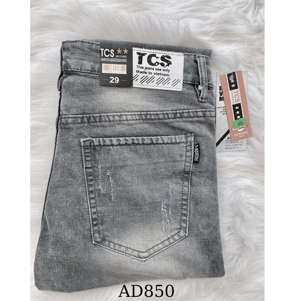 Quần Jean Nam Chất Bò AD850TG Jean Nam Xám Wash Mẫu Mới Phong Cách Soái Ca  Thời Trang TG