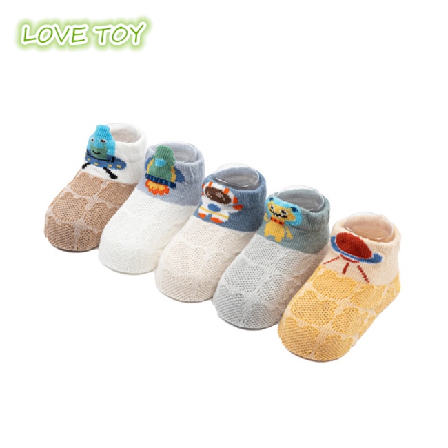 Set 5 Đôi Tất Cotton Hoạt Hình Đáng Yêu Cho Bé 0-5 Tuổi