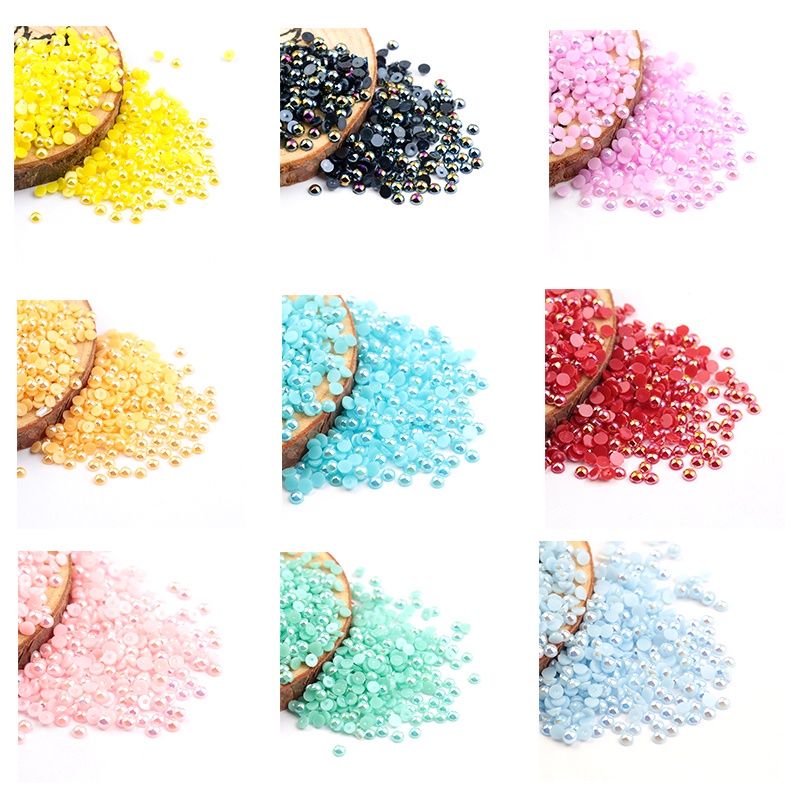 Hạt Ngọc Trai Giả Bằng Nhựa ABS Kích Thước 3mm 8mm 10mm Dùng Trang Trí Quần Áo Diy