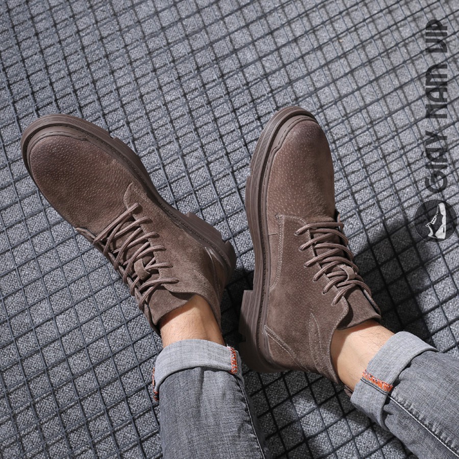 Giày Da Nam - FREESHIP - Giày Cao Cổ Nam Da Lộn Phong Trần GNK18 | BigBuy360 - bigbuy360.vn