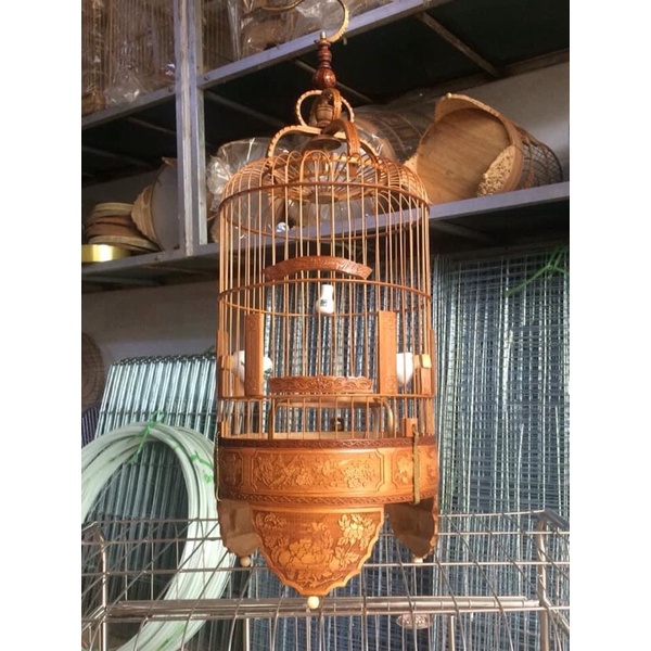 Lồng chim khuyên đục bằng tre đẹp