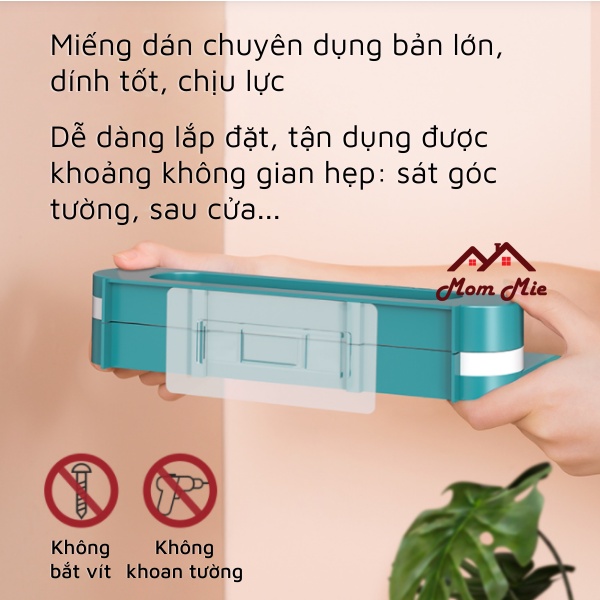 Giá để dép dán tường treo được 3 đôi, phù hợp cho dép nhẹ - K016