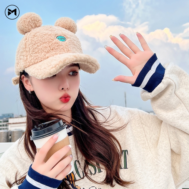 Mũ Lưỡi Trai Tai Gấu Dễ Thương Cho Nữ