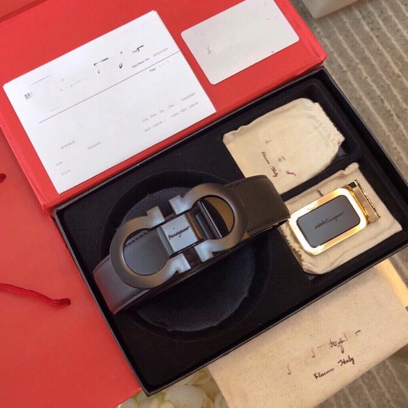 Thắt lưng nam dây nịt cao cấp hai mặt kèm một dây da fullbox có hộp tặng quà