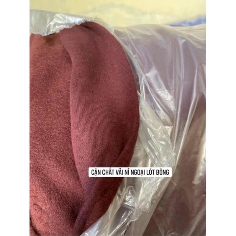 Áo khoác áo hoodie zip thu đông tay bồng màu đỏ cam đất