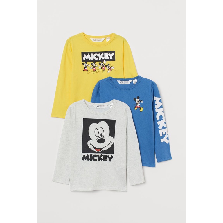 ÁO BÉ TRAI Áo HM Dài Tay Cotton In Hình Mario/Mickey/Ninjago/Spider Man 25076