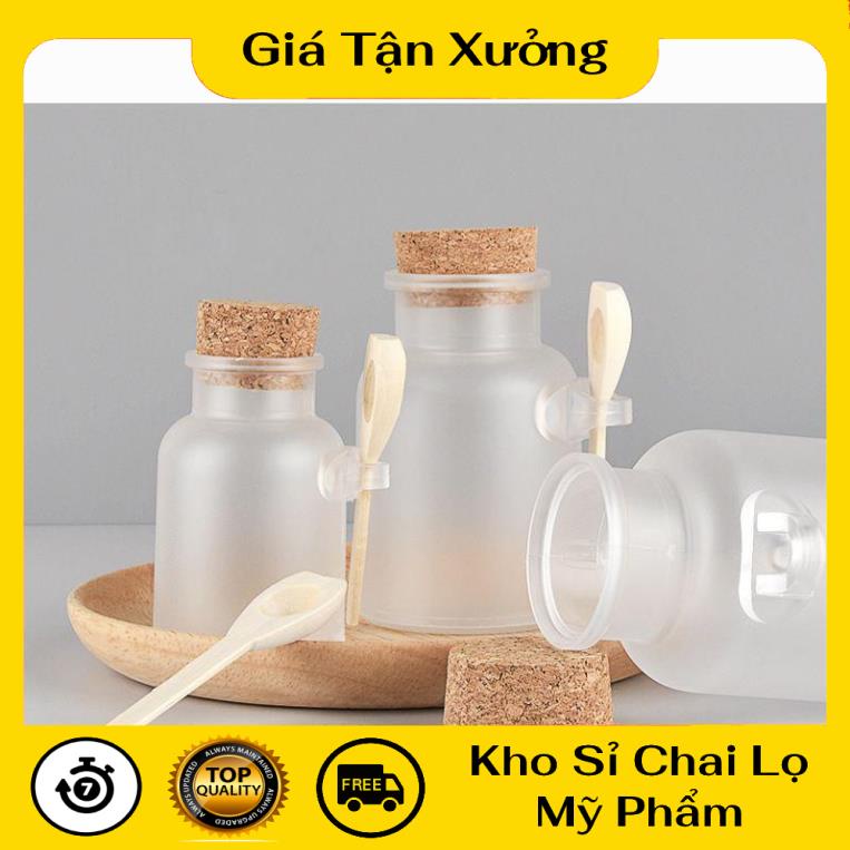 Hủ Nhựa Mờ Kèm Muỗng Gỗ 100ml/200ml Đựng Mask, Bột, Mỹ Phẩm