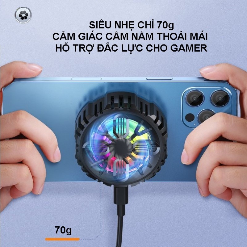 Tản nhiệt sò lạnh Led RGB L06 Gaming siêu mát cho smartphone , máy tính bảng