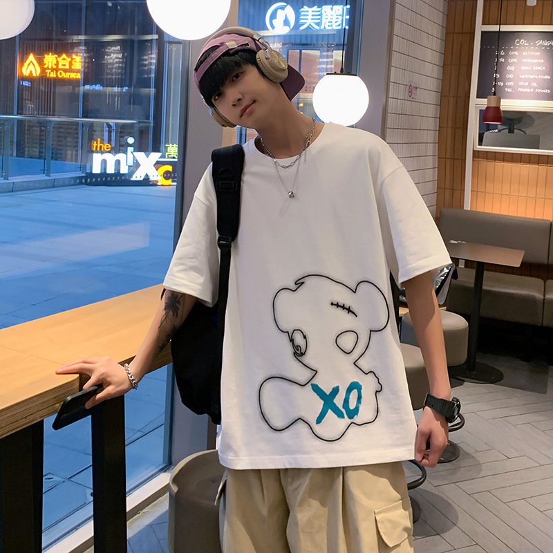 áo thun tay lỡ phong rộng-áo thun unisex chất cotton xịn mẫu gấu XO(free size 40-70kg)