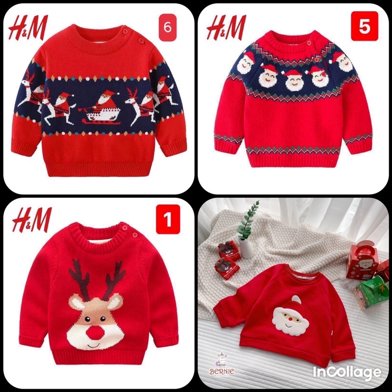 Áo len hoạ tiết Noel cho bé trai bé gái từ 8kg đến 25kg hàng chính hãng