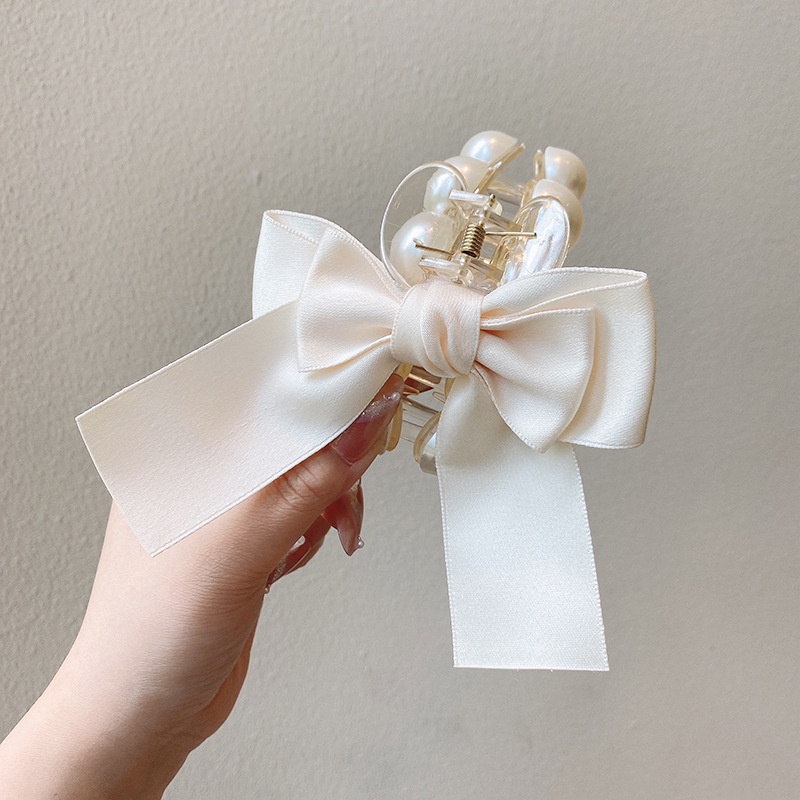 (0697) Kẹp Tóc Nhựa Đính Nơ To Hàn Quốc Xu Hướng