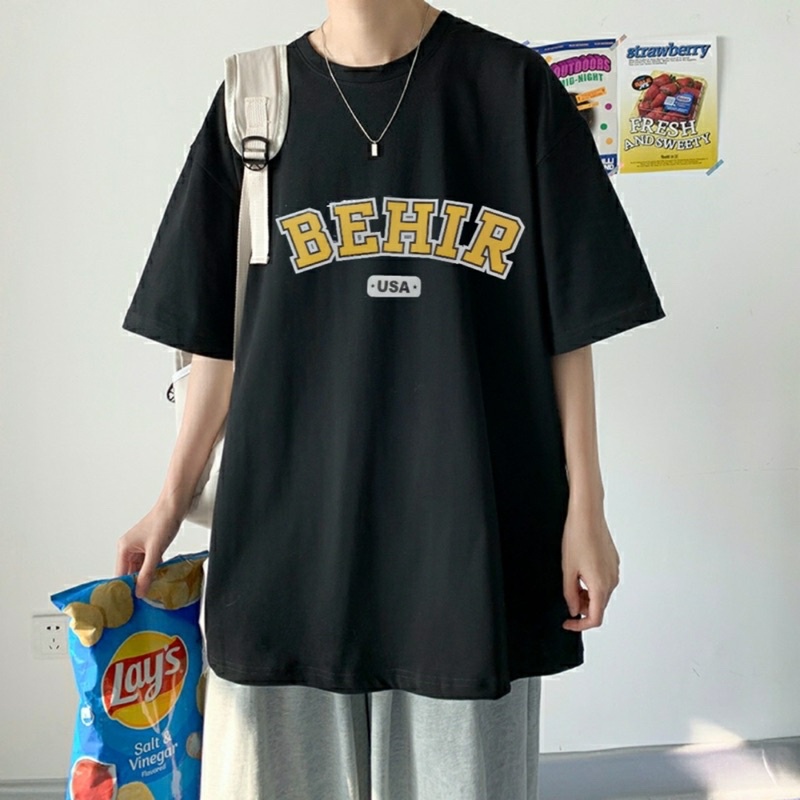 Áo thun tay lỡ ,áo phông shopcossi chất cotton in hình BEHIR