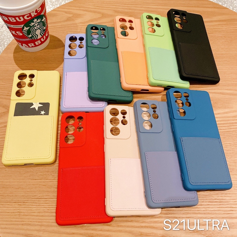 Hoco Ốp Điện Thoại Silicon Mềm Màu Kẹo Có Ngăn Đựng Thẻ Cho samsung galaxy s23 s22 s21 s20 ultra note 20 a51 a33 a53 a32