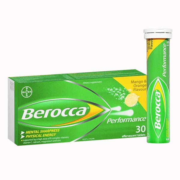 Viên Sủi Berocca Bayer Bổ Sung Vitamin C, B, Kẽm (10 Viên)