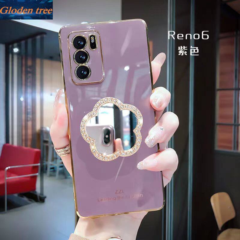 Ốp Điện Thoại Mềm Tráng Gương Đính Đá Lấp Lánh Cho OPPO Realme V15 V11 C15 C11 5 7i C17 C20 8 8Pro