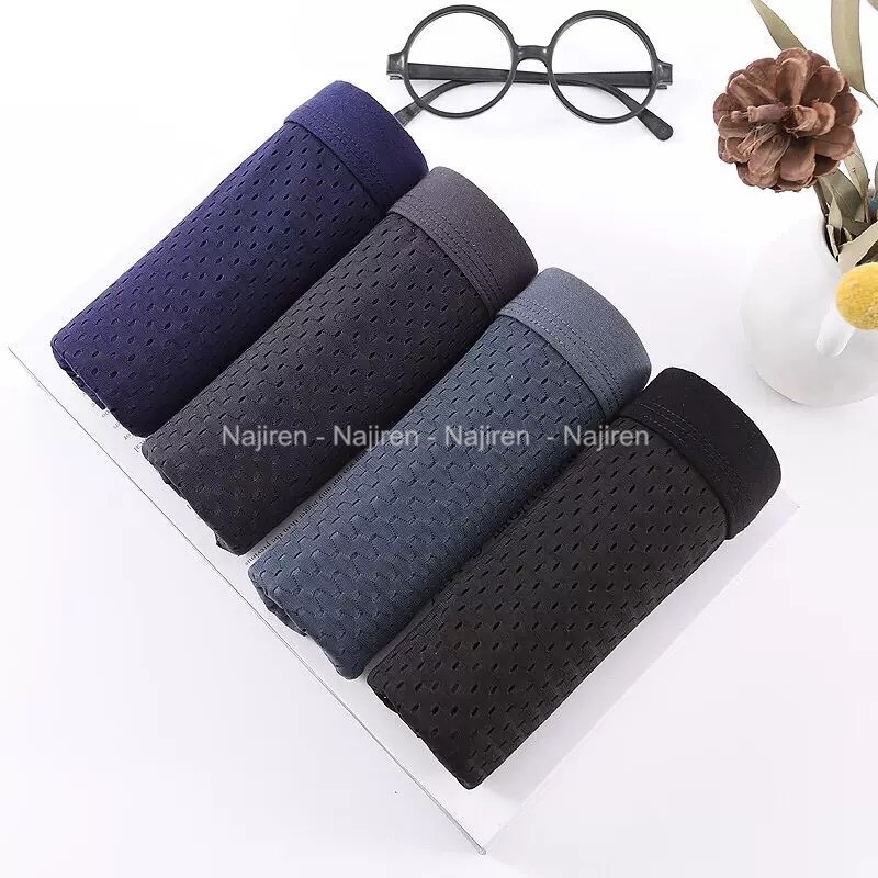 Hộp 5 Quần lót nam Tam giác thông hơi, Quần sịp nam Tam Giác cao cấp chất thông hơi đẹp cạp to Men303