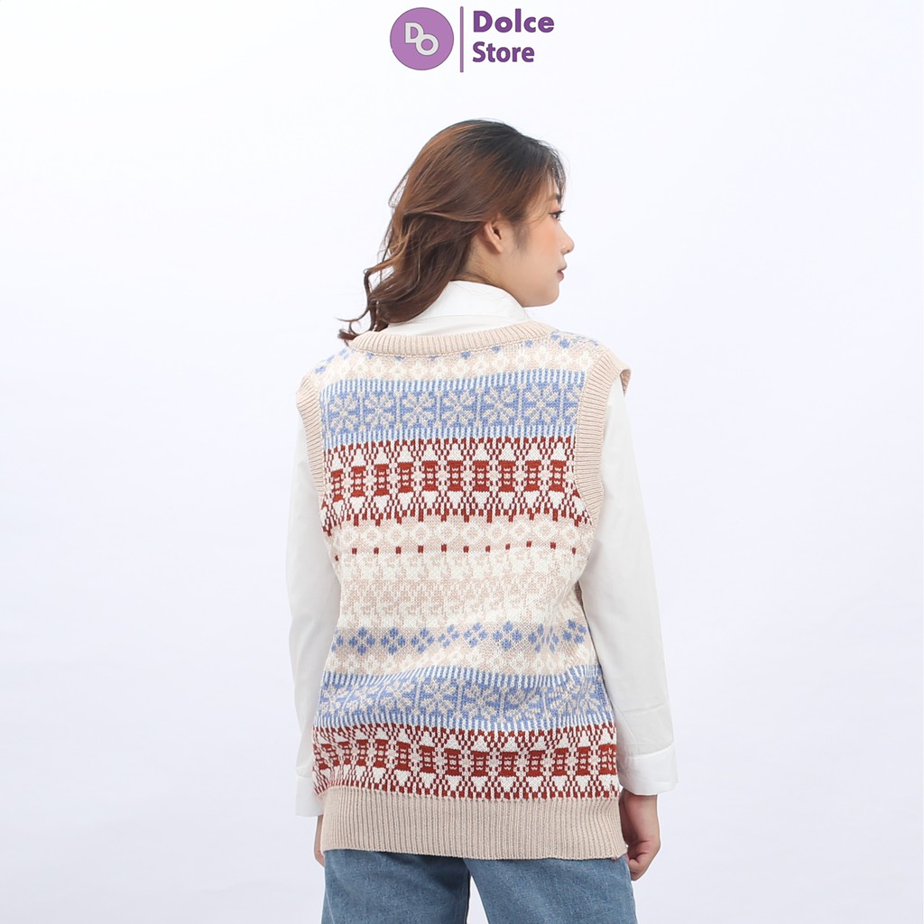 Áo len gile thổ cẩm phong cách thời trang thu đông ấm áp - Dolce | BigBuy360 - bigbuy360.vn