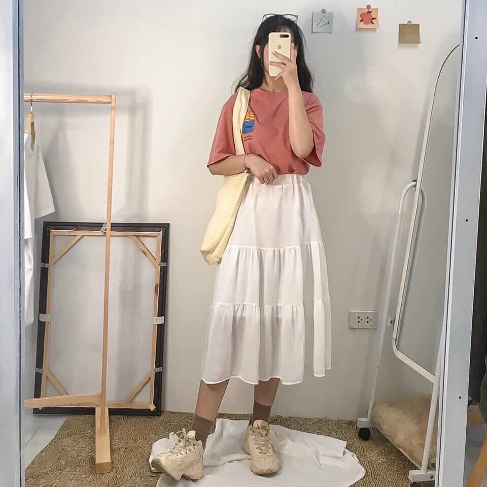 Chân Váy💥𝑭𝑹𝑬𝑬𝑺𝑯𝑰𝑷💥Chân Váy Voan Dài,Váy Xòe-LY STORE