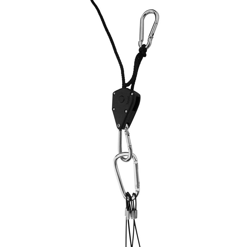 Bộ 2 Dây Ròng Rọc Treo Quạt / Đèn 1 / 8 &quot;150lb Màu Đen Có Thể Điều Chỉnh