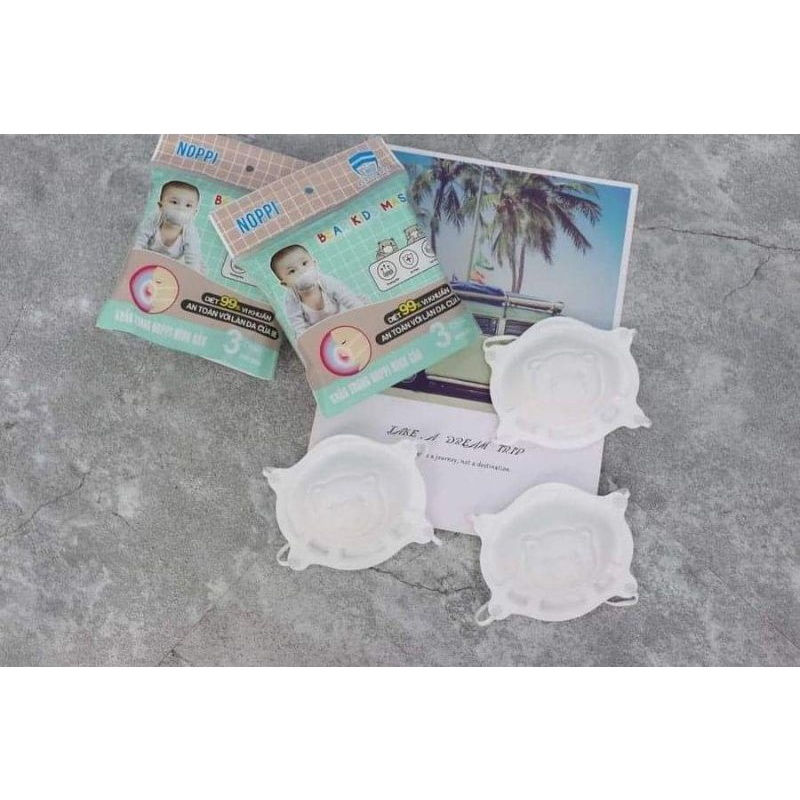 Khẩu trang gấu Noppi Set 3 cái cho bé