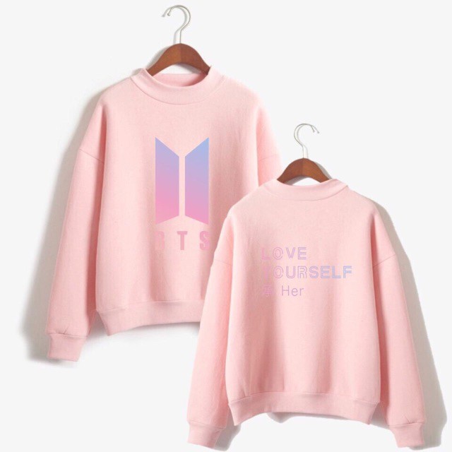 ÁO SWEATER BTS HỒNG SO CUTE